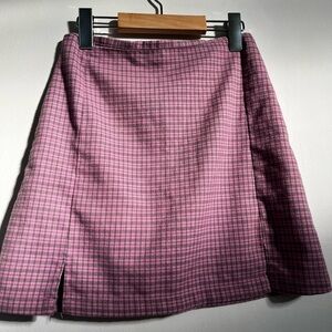 Brandy Melville John Galt Pink Plaid Women's Skirt XS